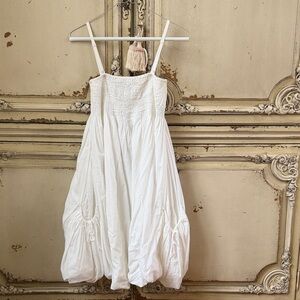 White Girls' Smocked Bubble Hem Sundress